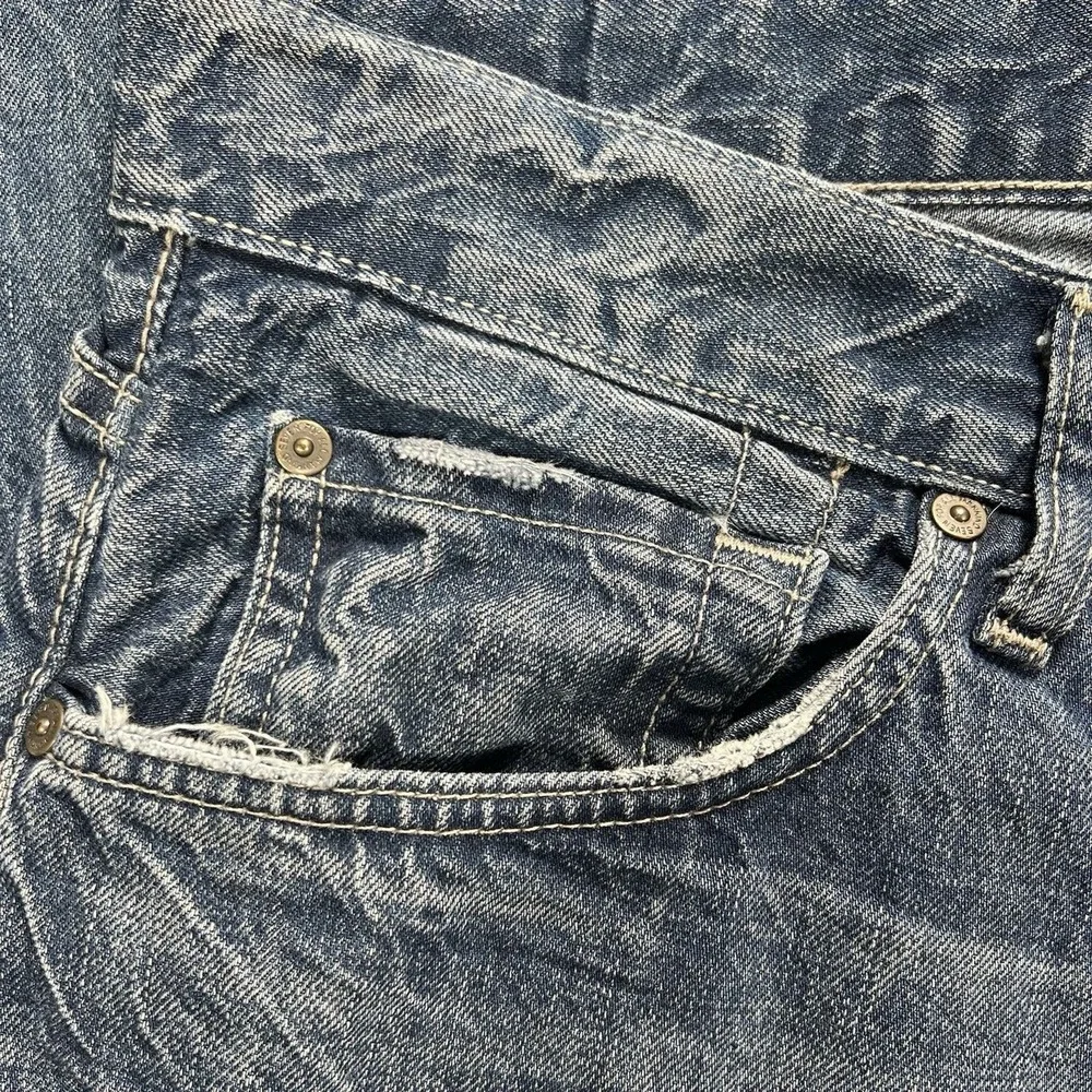 7 For All Mankind Carsen Jeans Men's 34 (Actual 36x28) Blue Straight USA Grunge‎